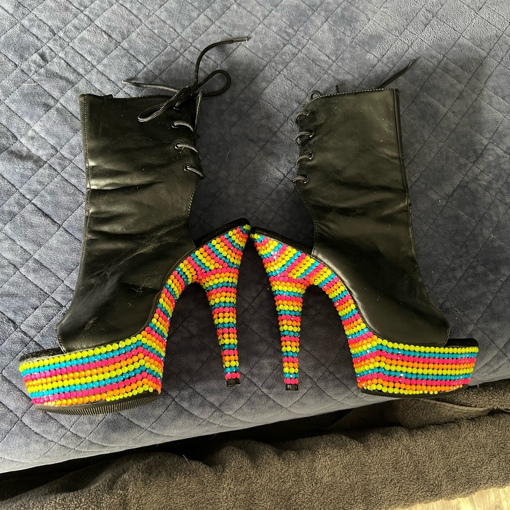 Pleasers black light reactive booties